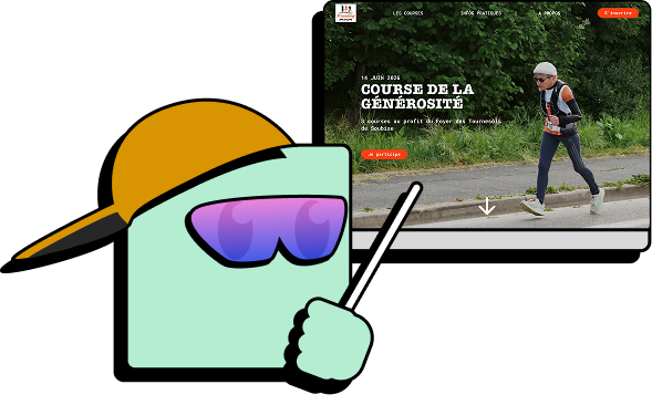 Pixel présente la maquette du site web de la course de la générosité à Soubise